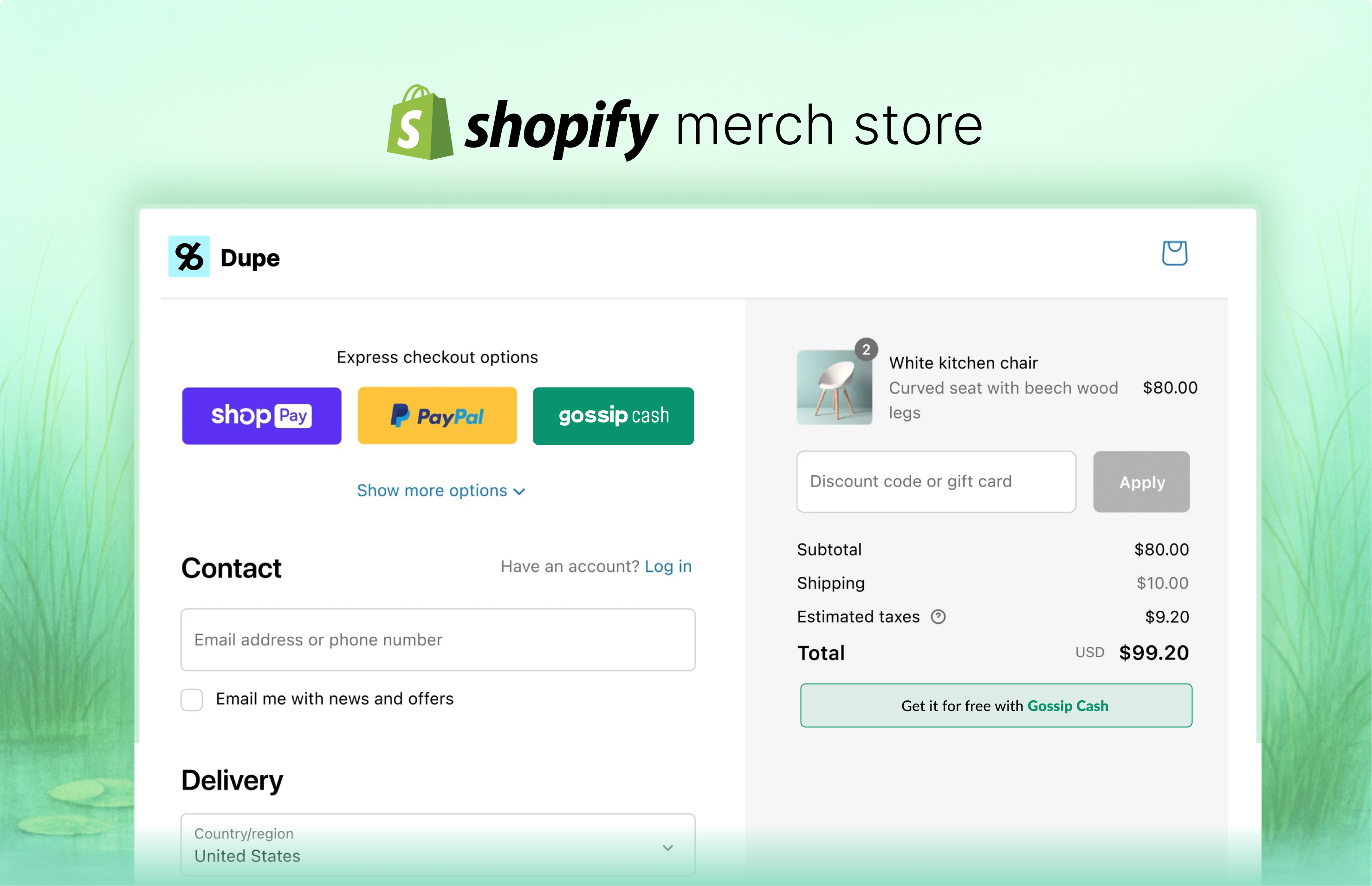 Setup merch store 